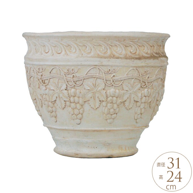 プランター 大型 ローマ調 ポット 豊穣のぶどう  鉢　大きい アンティーク 植木鉢 花器 中世 レトロ ガーデニング 大きな ヨーロピアン 西洋  