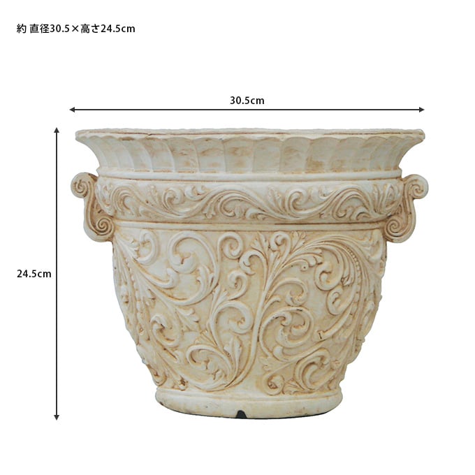 プランター 大型 ローマ調 ポット つた模様 鉢 大きい アンティーク 植木鉢 花器 中世 レトロ ガーデニング 大きな ヨーロピアン 西洋