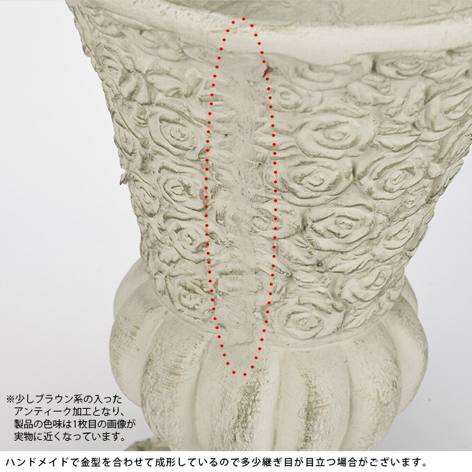 プランター 大型 ローマ調 スタンドカップ ローズ  鉢　大きい アンティーク 植木鉢 花器 中世 レトロ ガーデニング 大きな ヨーロピアン 西洋  