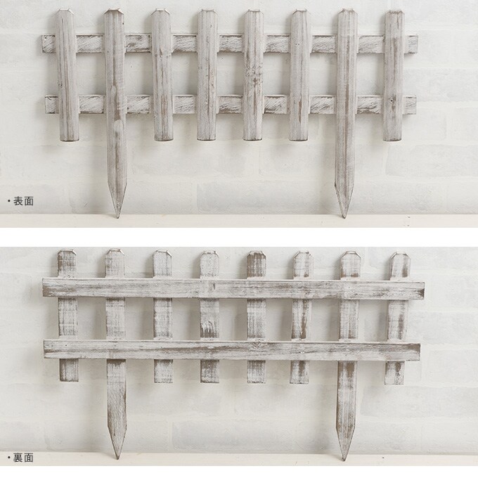 ガーデニング フェンス 木製 古風な 花壇フェンス ミニ 幅60×高さ35cm 花壇 ガーデンフェンス 仕切り 屋外 柵 小さい ウッド アンティーク フラワーフェンス 庭 小型