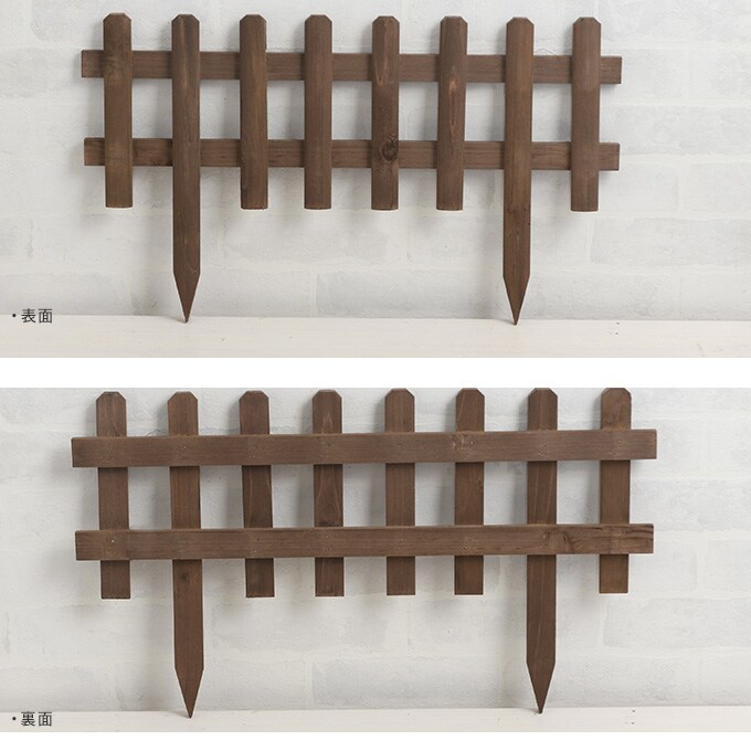 ガーデニング フェンス 木製 ミニ 花壇フェンス 幅60×高さ35cm 花壇 ガーデンフェンス 仕切り 屋外 柵 小さい ウッド 小型 アンティーク フラワーフェンス 庭 小型