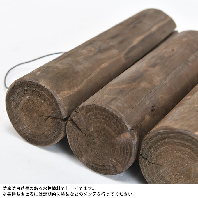 連杭丸太花壇柵 小 花壇 柵 屋外 フェンス 仕切り 囲い ウッド アンティーク フラワーフェンス ガーデニング 園芸 簡単 設置 庭