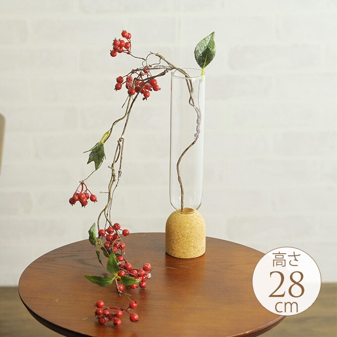 ガラス花瓶　ガラスとコルクのおしゃれな融合　大  フラワーベース 和モダン プランター おしゃれ 玄関 カフェ インテリア やさしい かわいい クリアガラス  
