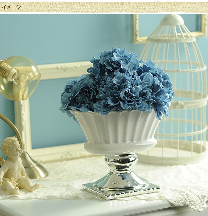 欧州貴族のフラワーベース ワイド S  北欧 花瓶 白色 陶器 白い かわいい 花器 プランターポット ヨーロピアン 西洋 おしゃれ インテリア エレガント 優美 美しい  