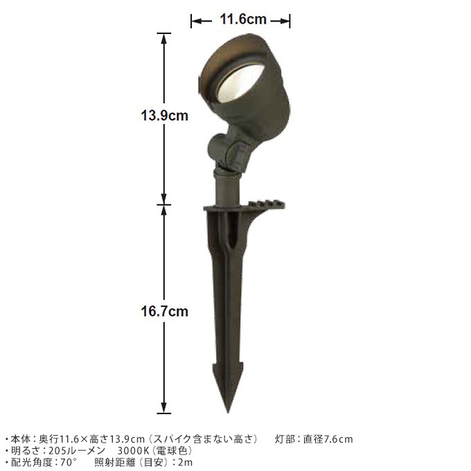 大人のガーデンライト スポットライト ベーシック No2 屋外 ライト led 玄関 照明 光センサー おしゃれ コンセントタイプ 自宅 庭 通路 アプローチ 明るく 照らす 公園 足元 家庭 ガーデニング 埋め込み