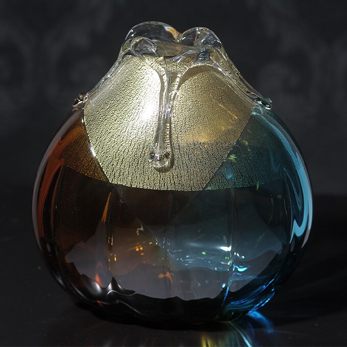 光と海と大地 ガラス 花瓶 秋色三重奏 (中) 花器 大きい おしゃれ 日本製 大きな フラワーベース 青森 津軽 職人 大型 生け花 活花 生花 活け花 国産 きれい キレイ かわいい 手作り