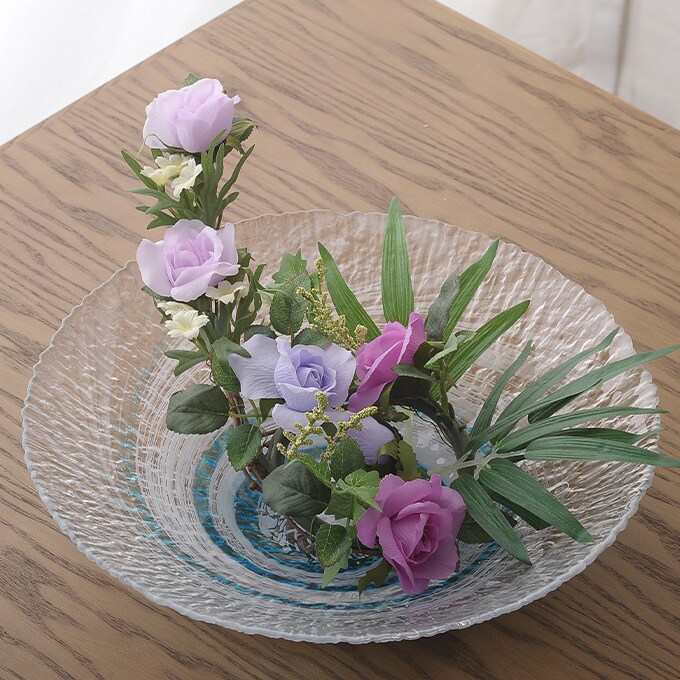 流れゆく雪解け水 ガラス 水盤  花器 生け花 日本製 おしゃれ フラワーベース 青森 津軽 職人 活花 生花 活け花 国産 器  