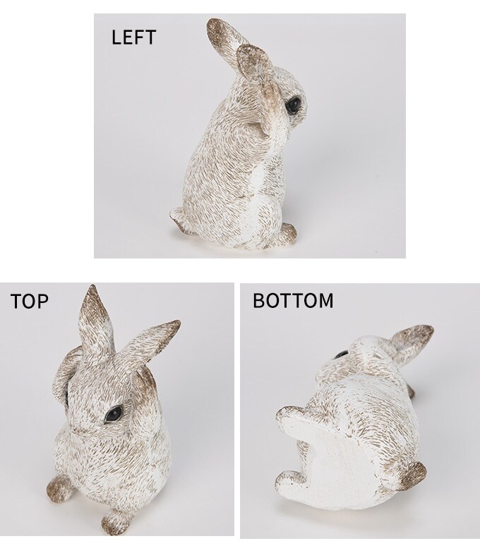 アンティーク 聞かざるウサギ ホワイト ガーデン 置物 うさぎ ラビット かわいい 飾り 動物 雑貨