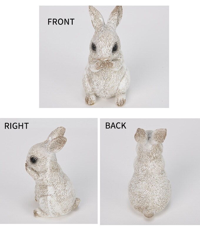 アンティーク 言わざるウサギ ホワイト ガーデン 置物 うさぎ ラビット かわいい 飾り 動物 雑貨