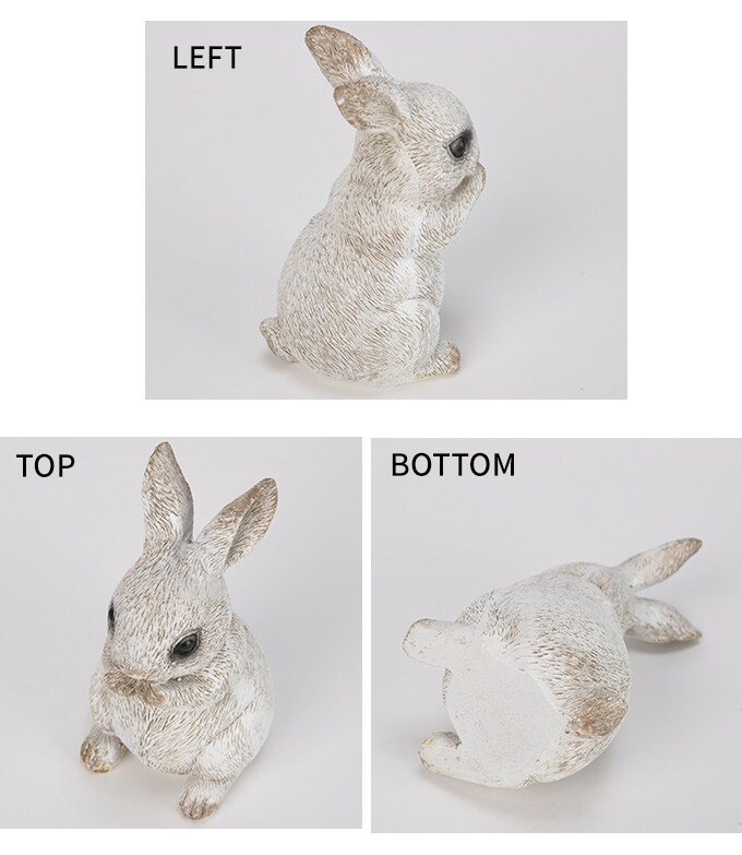 アンティーク 言わざるウサギ ホワイト ガーデン 置物 うさぎ ラビット かわいい 飾り 動物 雑貨