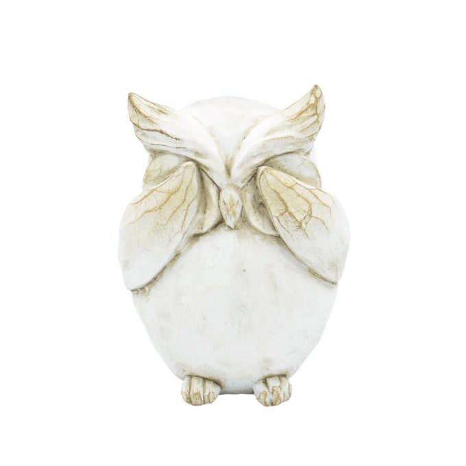 レジンアンティークアニマルオウルF-WH