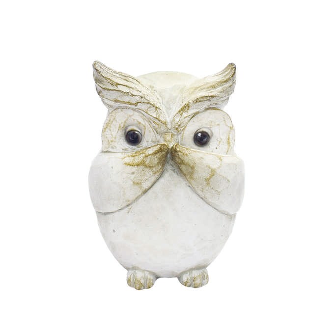 レジンアンティークアニマルオウルD-WH