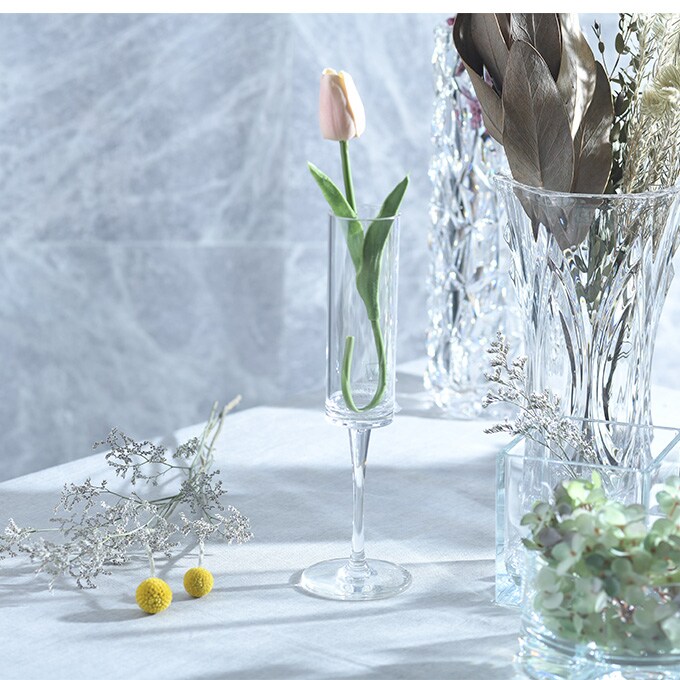 花瓶 クリア 割れない ポリカ フルート 直径7.5×高さ24.5cm  フラワーベース 割れにくい素材 おしゃれ シンプル 割れにくい ポリカーボネート  