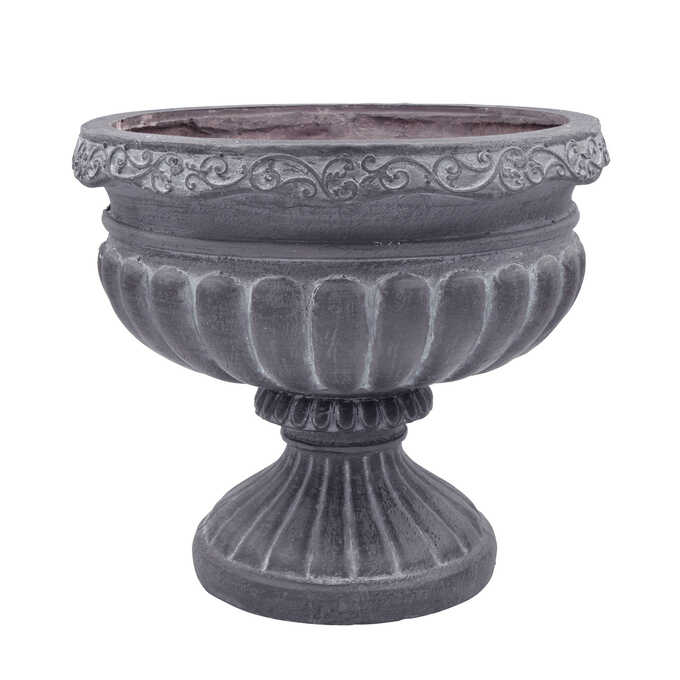 プランター アンティーク ローマ風 フラワーベース 宮殿のゴブレット L 直径約35cm ブラック 鉢 屋外 底穴あり ガーデニング 庭 ベランダ 洋風 フラワーポット ガーデン