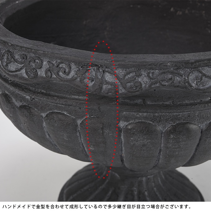 プランター アンティーク ローマ風 フラワーベース 宮殿のゴブレット S 直径31cm ブラック 鉢 屋外 底穴あり ガーデニング 庭 ベランダ 洋風 フラワーポット ガーデン