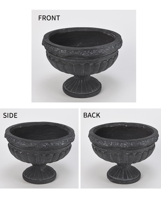 プランター アンティーク ローマ風 フラワーベース 宮殿のゴブレット S 直径31cm ブラック 鉢 屋外 底穴あり ガーデニング 庭 ベランダ 洋風 フラワーポット ガーデン