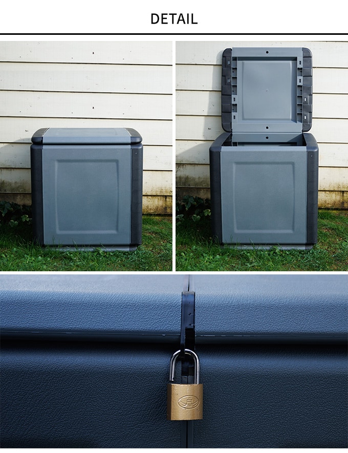 コンパクト収納 樹脂製ストッカー キューブ 幅54cm 小型収納庫 ストッカー 物置 コンテナ ベランダ テラス 屋外 組立簡単