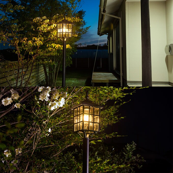 ガーデンライト あかりクラシックポストライト ソーラーライト LEDライト 庭園灯 屋外 外灯 自動点灯 組立簡単 アプローチ 玄関 足元 安全 庭 花壇 防犯 タカショー