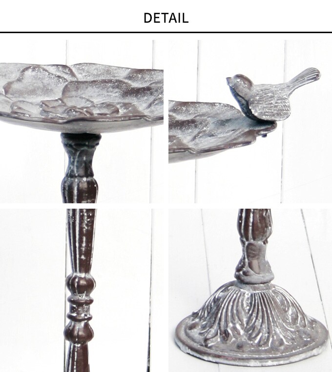 野鳥の遊び場 キャストバードバス L 高さ48cm  小鳥 小動物 水場 餌台 バードフィーダー 給餌器 給水器 バードウォッチング 野鳥観察 ガーデンオブジェ 置物 オーナメント 簡単設置 組立簡単  