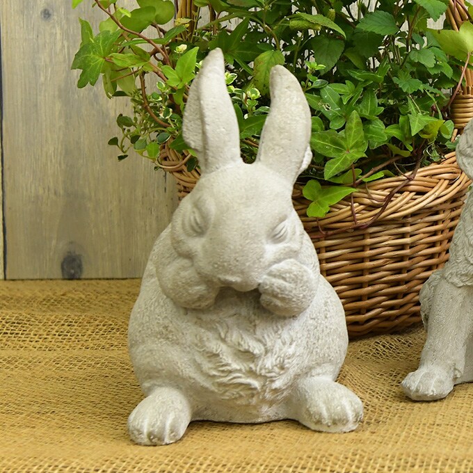 ジャルダン 石像風 ラビット B  オブジェ 雑貨 飾り かわいい ガーデン 室内 屋外 庭 ベランダ  
