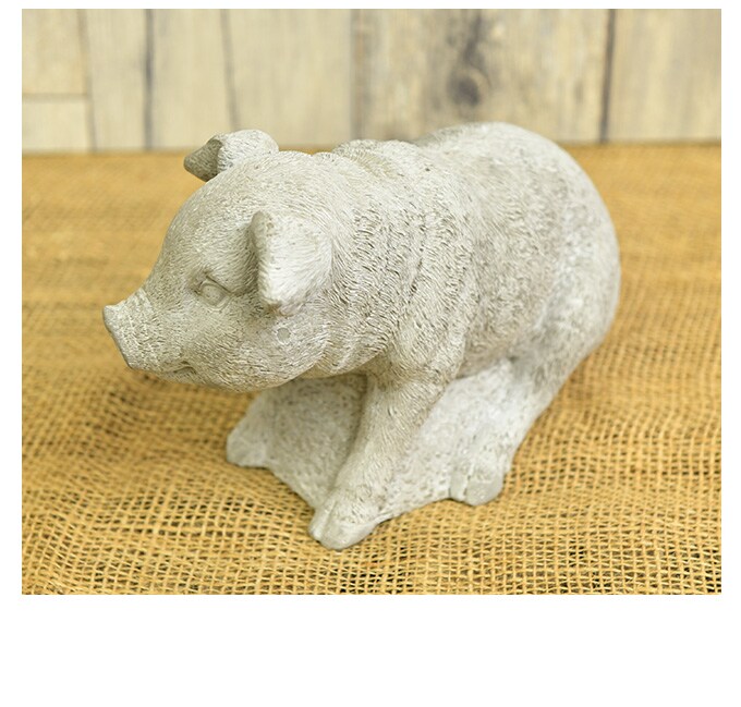 ジャルダン 石像風 ピッグ オブジェ 雑貨 飾り かわいい ガーデン 室内 屋外 庭 ベランダ