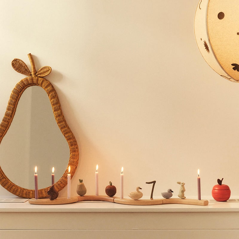 ferm LIVING ファームリビング 洋梨の形の編み込みラタンミラー Pear Braided Mirror 