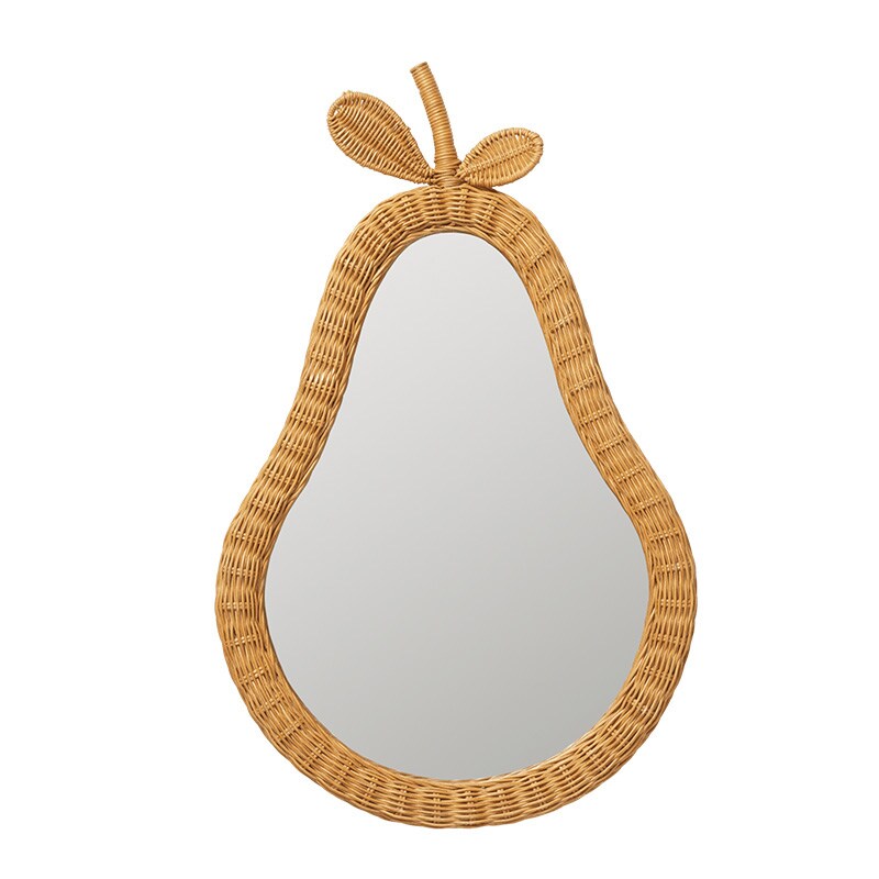 ferm LIVING ファームリビング 洋梨の形の編み込みラタンミラー Pear Braided Mirror 