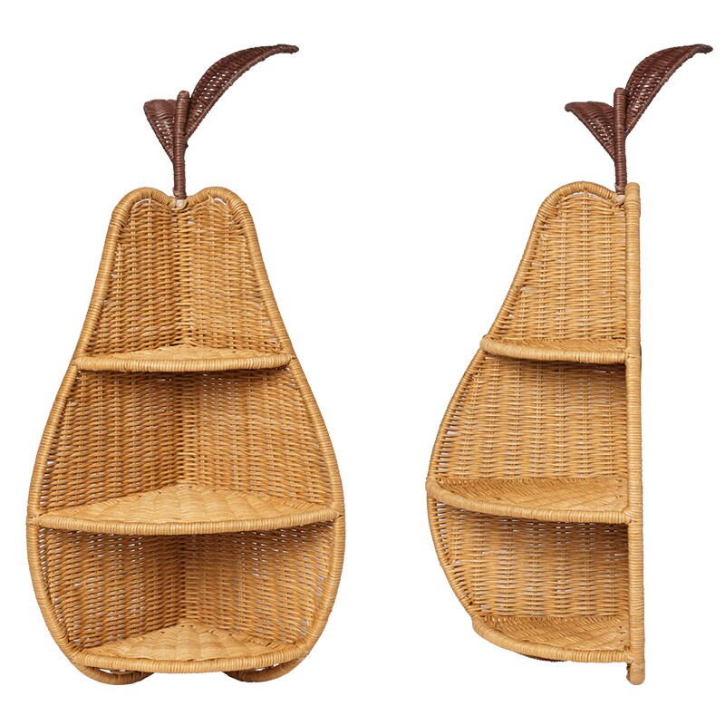 ferm LIVING ファームリビング 洋梨の形の編み込みラタン Pear Braided Corner Shelf 