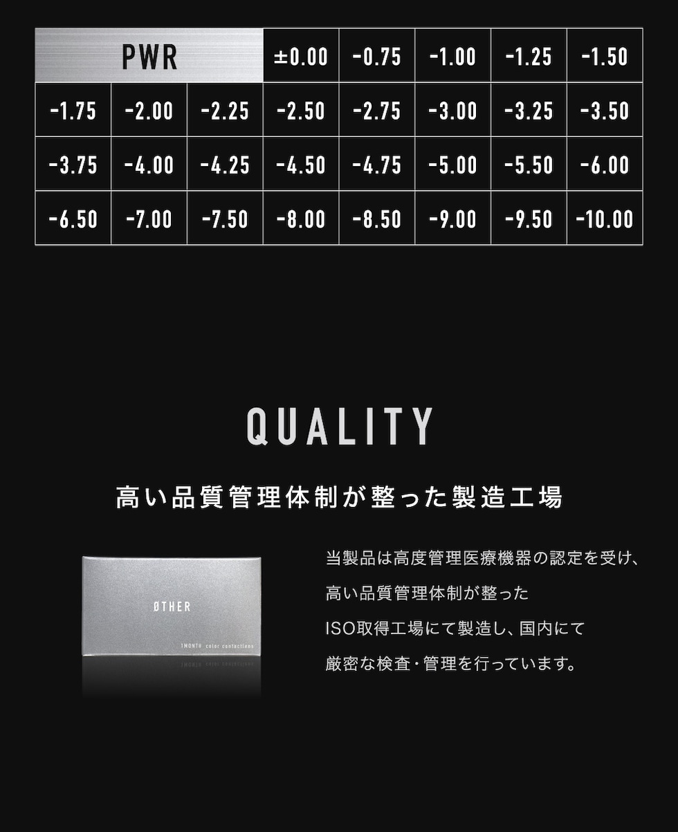 度数表 QUALITY