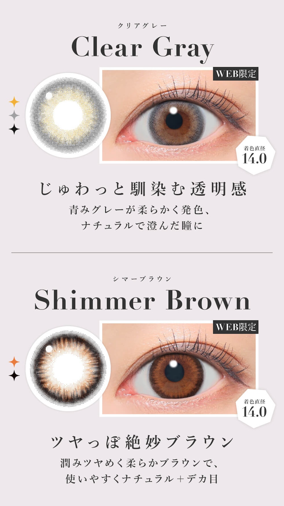 クリアグレー/シマーブラウン