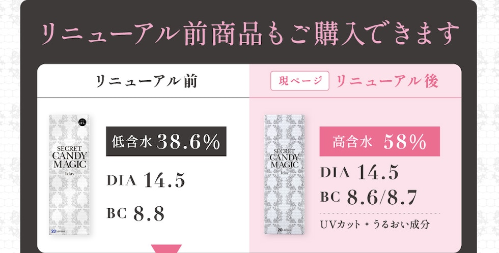 リニューアル前商品もご購入できます