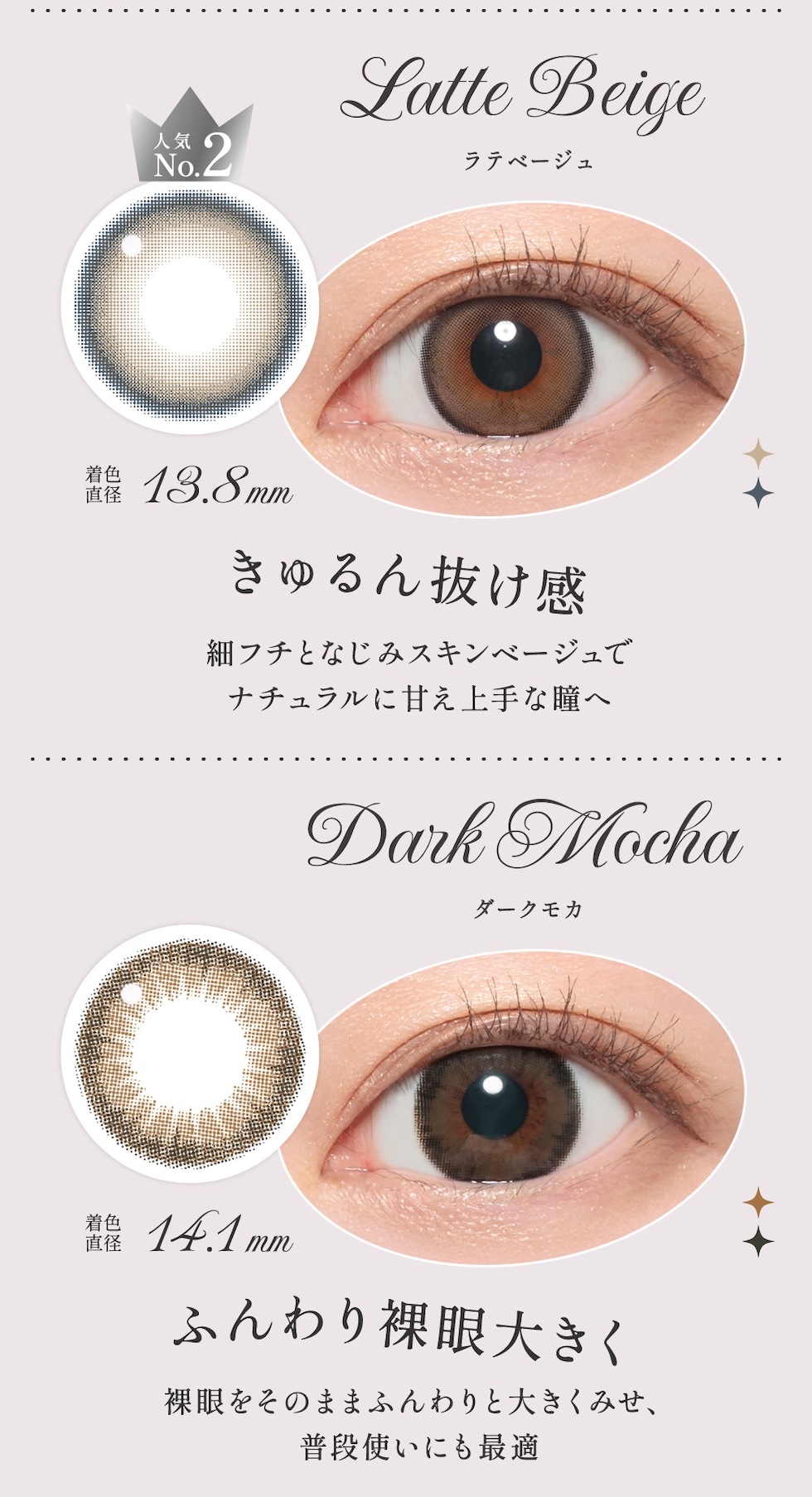 ラテベージュ/ダークモカ