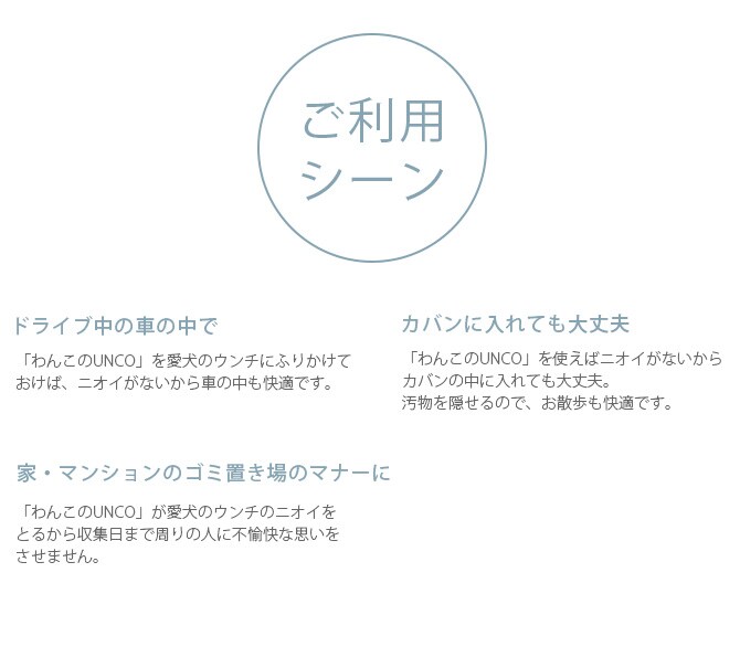 わんこのUNCO わんちゃん用排泄処理剤  犬 消臭 うんこ うんち お散歩  