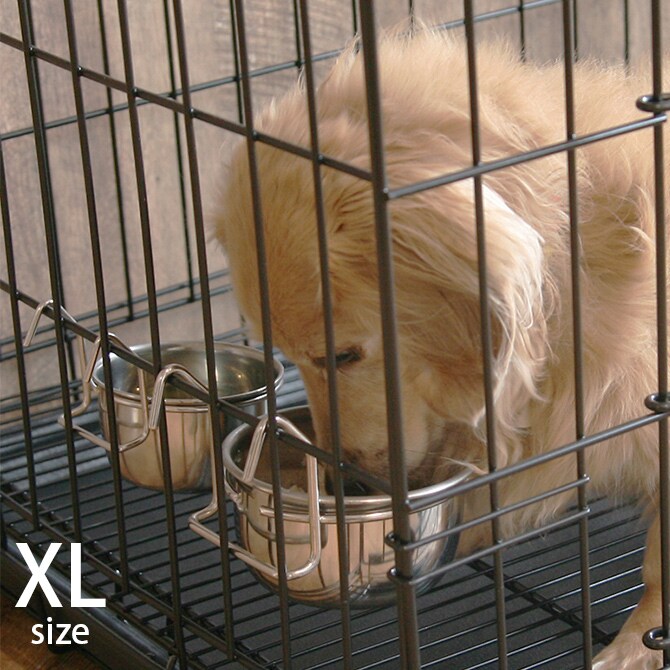 ハンガーボウル XL  犬用 ペット用 フードボウル ケージ用 サークル用 ステンレス  