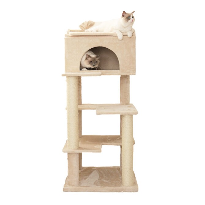 Mau マウ キャットタワー ゴージャス  キャットタワー タワー 猫用 ハウス 上下運動 据え置き 大型猫 大きい 安定感 大型  