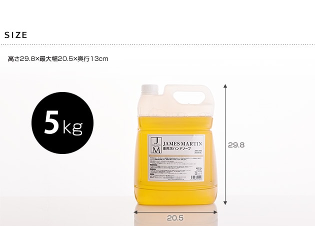 JAMES MARTIN ジェームズマーティン 薬用泡ハンドソープ 詰め替え用 5kg   ハンドソープ 除菌 保湿 殺菌 ジェームスマーティン 無香料 風邪 インフルエンザ 肌荒れ 泡タイプ  