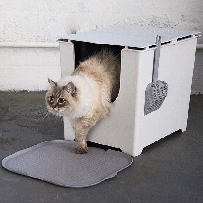 modkat モデキャット Flip Litter Box フリップリターボックス  猫 猫用トイレ トイレ 猫砂 おしゃれ 前から 砂 ネコ　ねこ トイレ容器 猫トイレ  
