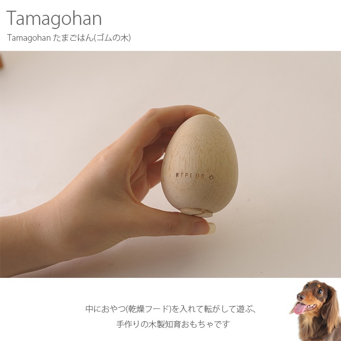 Tamagohan たまごはん(ゴムの木)  おもちゃ トイ 玩具 犬用 ペット 小型犬 知育 木製　かわいい プレゼント インテリア  