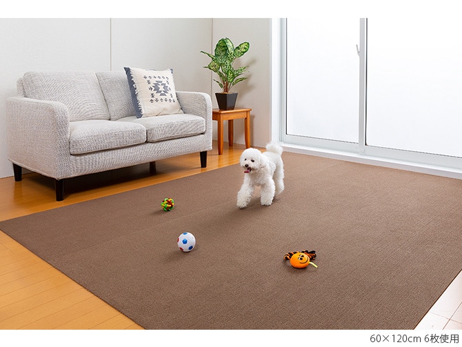SANKO(サンコー) ペット用床保護マット 60×120cm  犬 猫 ペット用 マット 撥水加工 おくだけ吸着 フロアマット 傷防止 汚れ防止 ずれない  