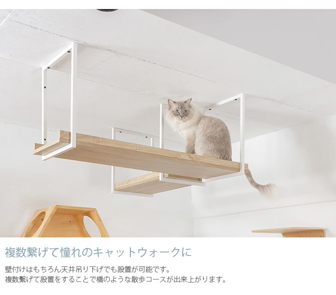 MYZOO マイズー AVENUE 100cm  猫用 猫 キャットステップ キャットウォーク 壁付け 天井付け キャット ステップ ウォーク 北欧  
