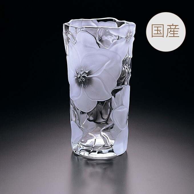 国産 ガラス花瓶 karin クリアホワイト H13.4cm  ガラス 花瓶 おしゃれ クリア グラスベース 日本製 花器 透明 きれい インテリア オブジェ 手作り 職人  