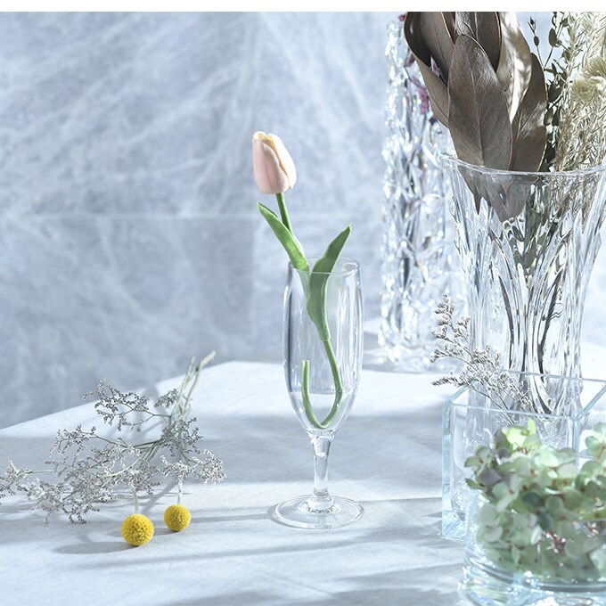 花瓶 クリア 割れない ポリカ フルート グラスS　直径6.5×高さ19cm  フラワーベース 割れにくい素材 おしゃれ シンプル 割れにくい ポリカーボネート  
