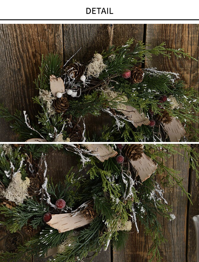 クリスマスリース 玄関 クリスマス 北欧 吹き荒れる北欧の風と耐え抜く自然のリース M 直径33cm 