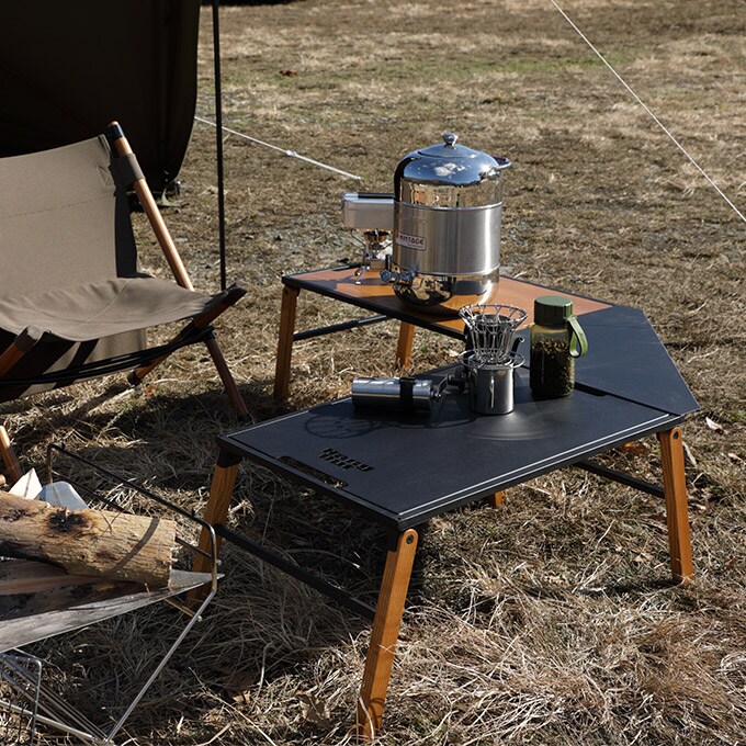 キャンプ用品 リンカブルコーナートップ  アウトドア バーベキュー 折りたたみ式 連結可 マグネット 脱着 ローテーブル サイドテーブル  