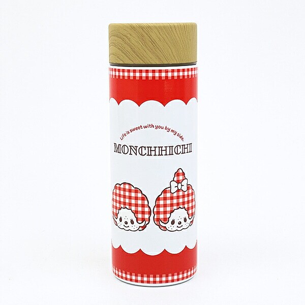 モンチッチ ステンレスボトル(300ml)  ギンガムチェック (おかお) 水筒 ランチ