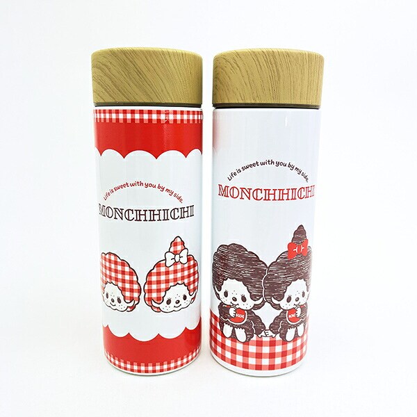 モンチッチ ステンレスボトル(300ml)  ギンガムチェック (おかお) 水筒 ランチ