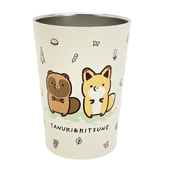 タヌキとキツネ 2WAY真空二重タンブラー (450ml) (アイコン) コップ ランチ