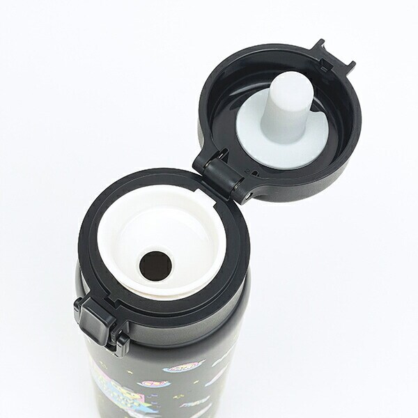 たまごっち ステンレスワンプッシュボトル (480ml) ドット(ブラック) 水筒 ランチ