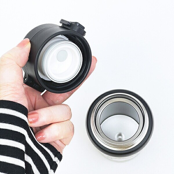 たまごっち ステンレスワンプッシュボトル (480ml) ドット(ブラック) 水筒 ランチ