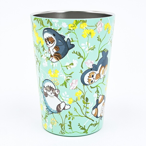 モフサンド ×日比谷花壇 サメにゃん 2WAY真空二重タンブラー(M) コップ ランチ mofusand